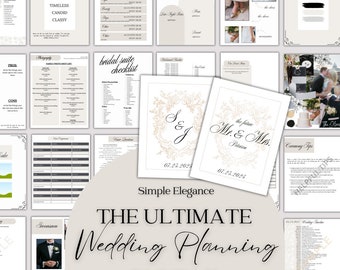 Ultimate Wedding Planning Binder Template | Elegant, Customizable Canva Template, Printable Wedding Planner & Day Of Binder, Checklist