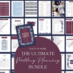 Ultimate Wedding Planning Binder Template, Customizable Canva Template, Printable Wedding Planner, Day Of Binder,Itinerary Planner Checklist