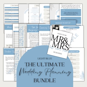 Ultieme bruiloft planning bindmiddel sjabloon, aanpasbare Canva sjabloon, afdrukbare weddingplanner, dag van bindmiddel, reisplanner checklist afbeelding 1