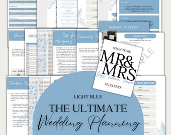 Ultimate Wedding Planning Binder Template, Customizable Canva Template, Printable Wedding Planner, Day Of Binder,Itinerary Planner Checklist