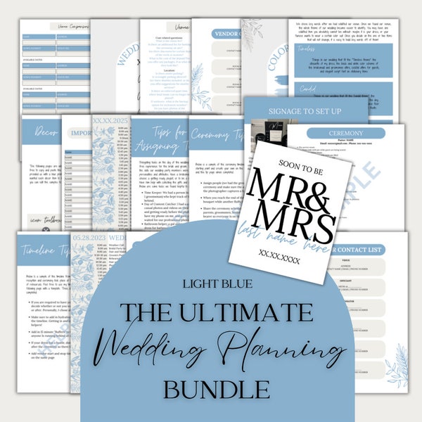 Ultimate Wedding Planning Binder Template, Customizable Canva Template, Printable Wedding Planner, Day Of Binder,Itinerary Planner Checklist