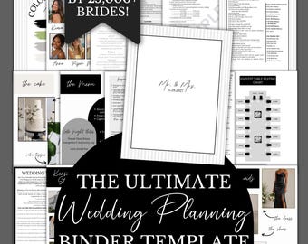 Ultimate Wedding Planning Binder Template | Classic Theme, Customizable Canva Template, Printable Wedding Planner & Day Of Binder, Checklist