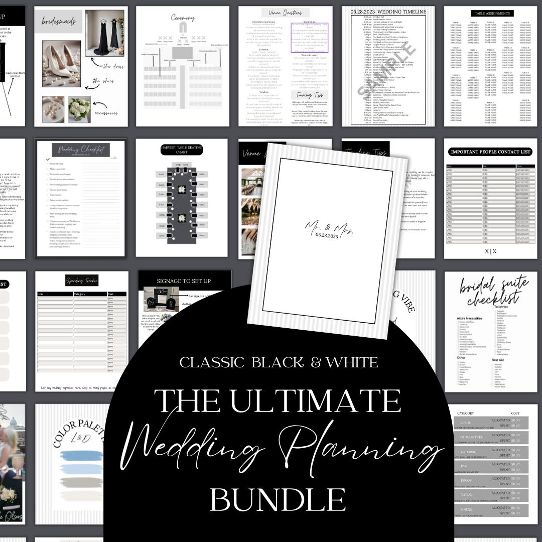 Classic Black And White Wedding Binder