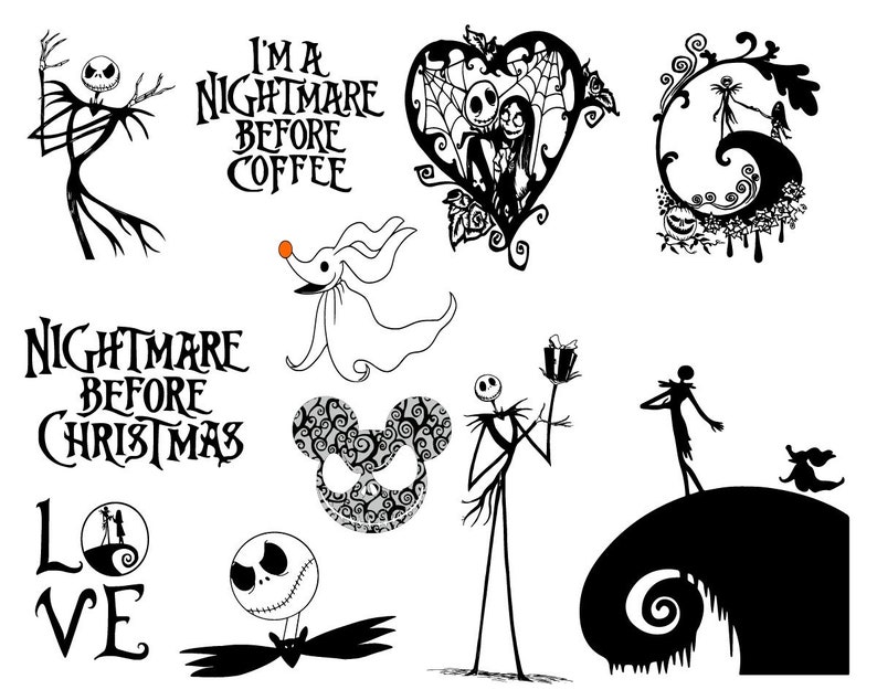 Download 37 Nightmare Before Christmas SVG Vector Clipart Nightmare ...