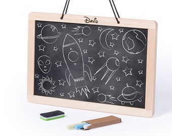 Personalized Engraved  kids Chalkboard,Personalized Kids Bamboo blackboard, Custom Kids Whiteboard, Kids Gift, Bamboo DryErase Whiteboard