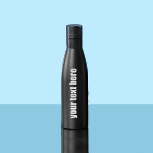 Personalized Stainless steel thermal bottle, Black Color, 500 ml Thermo, Copper Vacuum Insulated, Engraved Thermo, Engraved Bootle