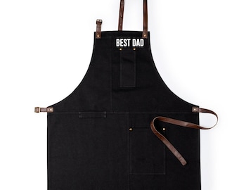Personalised Black Apron, Personalised Adults Men Apron, Father's day gift, Personalised Cook Apron, King of the Kitchen, Chef Apron