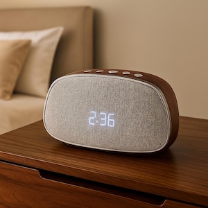 Speaker Alarm Clock Bluetooth, Vintage Design, LED Display
