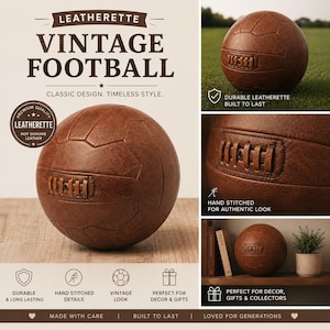 Balón de fútbol con diseño retro de los años 60: ¡el encanto clásico se combina con la durabilidad moderna!