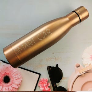 Personalized Stainless steel thermal bottle, Golden Color, 500 ml Thermo, Copper Vacuum Insulated, Engraved Thermo, Engraved Bootle
