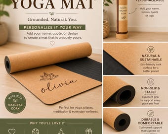 Personalizable Eco-Friendly Cork Yoga Mat – Naturally Non-Slip and Sustainable
