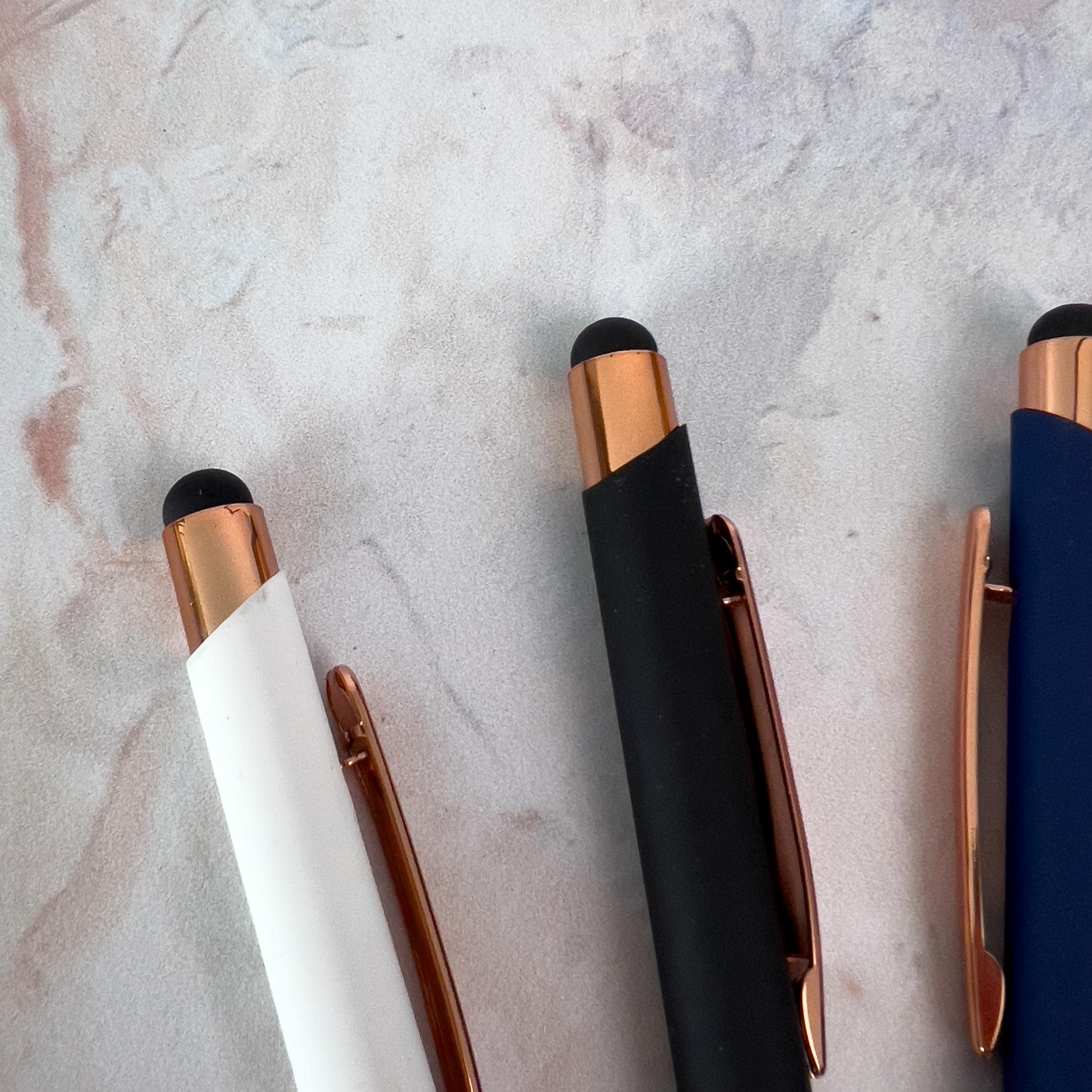 Personalized Luxurious Soft Touch Rose Gold Pen, Rubberized Soft Touch ...