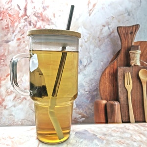 Cup Iced Coffee Glass Cup with Lid Straw for Mothers Day Gift for Mom from Daughter
