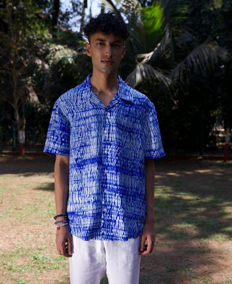 Rainfall Shibori Silk Shirt image 1