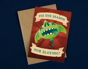 Christmas D&D Card / Goblin Xmas Card / DnD / Merry Christmas / Happy Holidays / Tis the Season / DnD Christmas Cards / Seasonal Cards