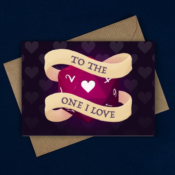 D&D 'To the One I Love' jubileumkaart | Valentijnsdagkaart voor tabletop RPG-gamer | Fantasiespelkaart | Kaart voor nerdliefde | Cadeau niet storen