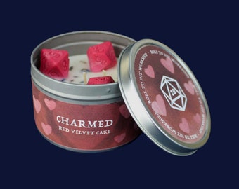 Charmed Love Candle / DND Candle / D&D Candle / DnD Gift / Soy Candle / D20 Candle / Dungeons and Dragons Candle / Dnd Valentines gift