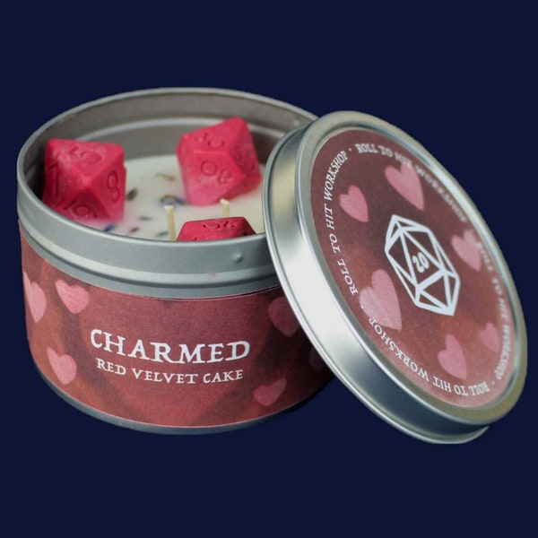 Charmed Love Candle / DND Candle / D&D Candle / DnD Gift / Soy Candle / D20 Candle / Dungeons and Dragons Candle / Dnd Valentines gift