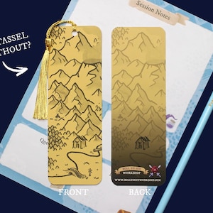 D&D Map Lesezeichen | Dungeons and Dragons Geschenk für Spieler und DMs | DND Illustriertes Briefpapier | Tabletop Fantasy-Rollenspiel