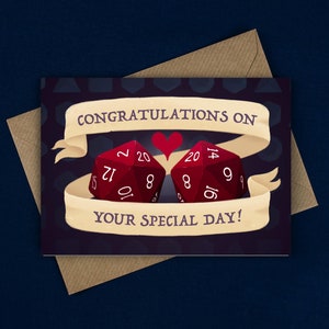 Gefeliciteerd met uw speciale dagkaart / D&D-kaart / DnD-kaart / liefdeskaart / trouwkaart / verlovingskaart / verjaardagskaart