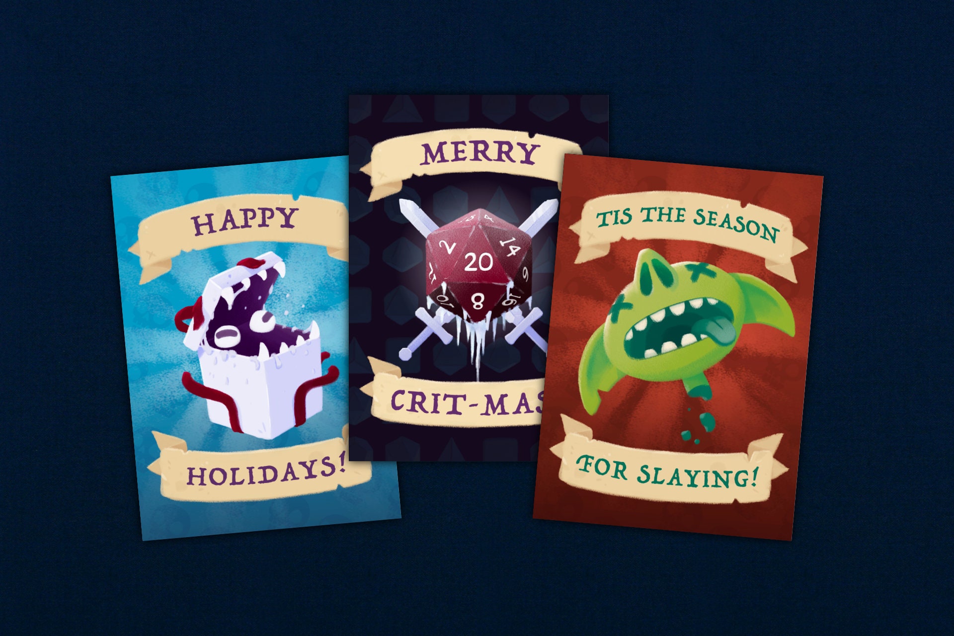 Christmas Card Multi-pack / D&amp;D Card / Dnd Card / Merry - Etsy UK
