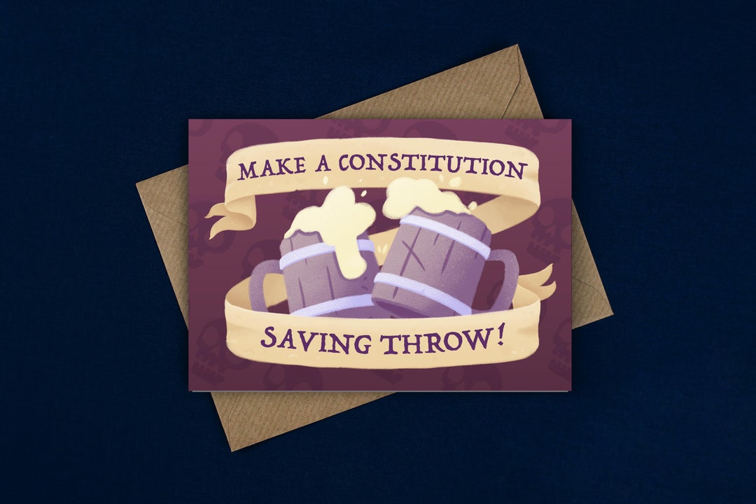 Constitution Saving Throw Card / D&D Card / Dnd Card / Beer Card