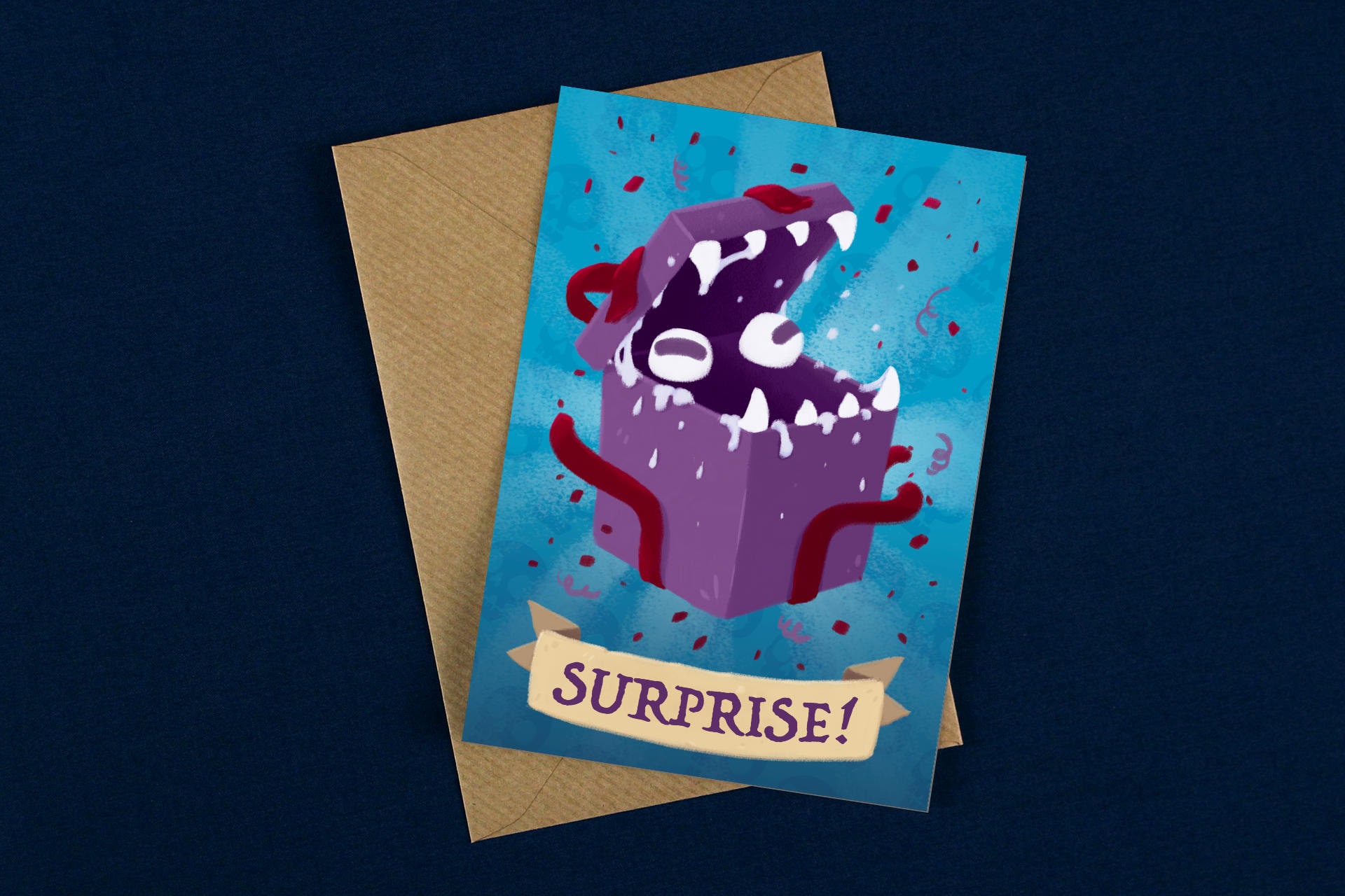 Suprise! Mimic Birthday Card / D&D Card / DnD Card / Birthday Card / Funny DnD Card / Gift Card