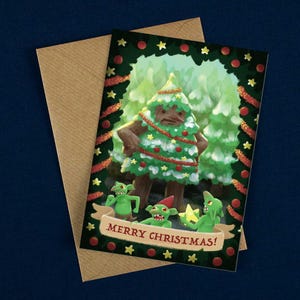 D&D kerstkaart / Kerst Treant kerstkaart / Prettige kerstdagen / Fijne feestdagen / Ent / Goblin / DnD-kerstkaarten / Seizoenskaarten