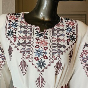Zaytoon® Palestinian Jordanian Tatreez Thobe Embroidered Arabic Abaya Eid Dress