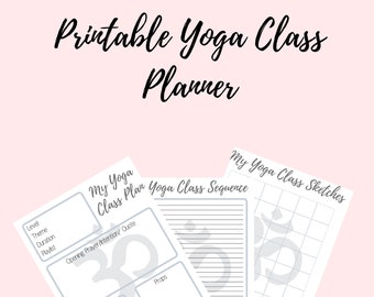 Printable Gray Yoga Class Planner | Yoga Sequence Planner | Digital Yoga Teacher Tools | Yoga Teacher Training | Yoga Gift
