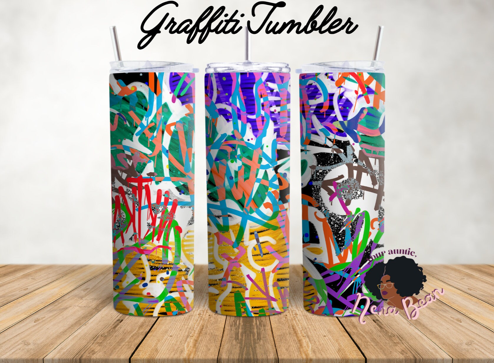 Dope Like Hip Hop Tumbler With Handle Hiphop Graffiti Style DT05