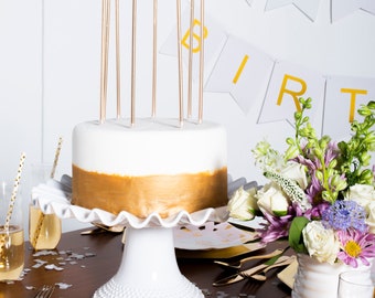 Große Gold-Geburtstagskerzen, einzigartige und elegante Geburtstagskuchenkerzen, große und dünne Goldkerzen