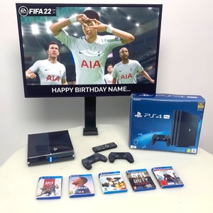 Topper per torta di compleanno personalizzato / FIFA Cake Topper / Pacchetto PS4 / Immagine personalizzata + Messaggio / Bambini Adulti Adolescenti Cake Toppers
