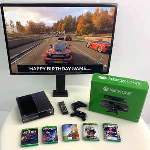 Topper torta personalizzato / Pacchetto Xbox One + Immagine personalizzata + Messaggio sui topper della torta di compleanno TV / Bambini