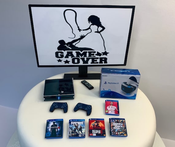 Download Wedding Cake Topper Game Over Ps4 Bundle Funny Novelty Etsy
