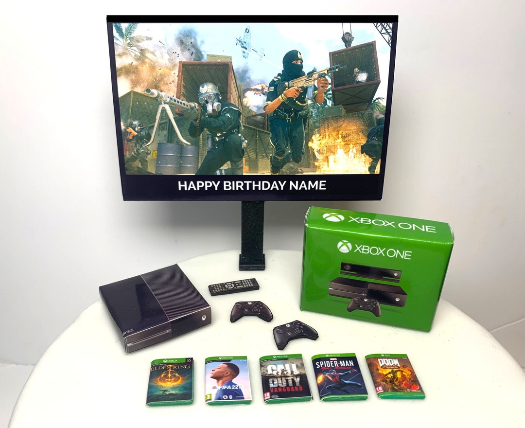 Personalised COD Cake Topper Xbox One Bundle Custom Image Message on