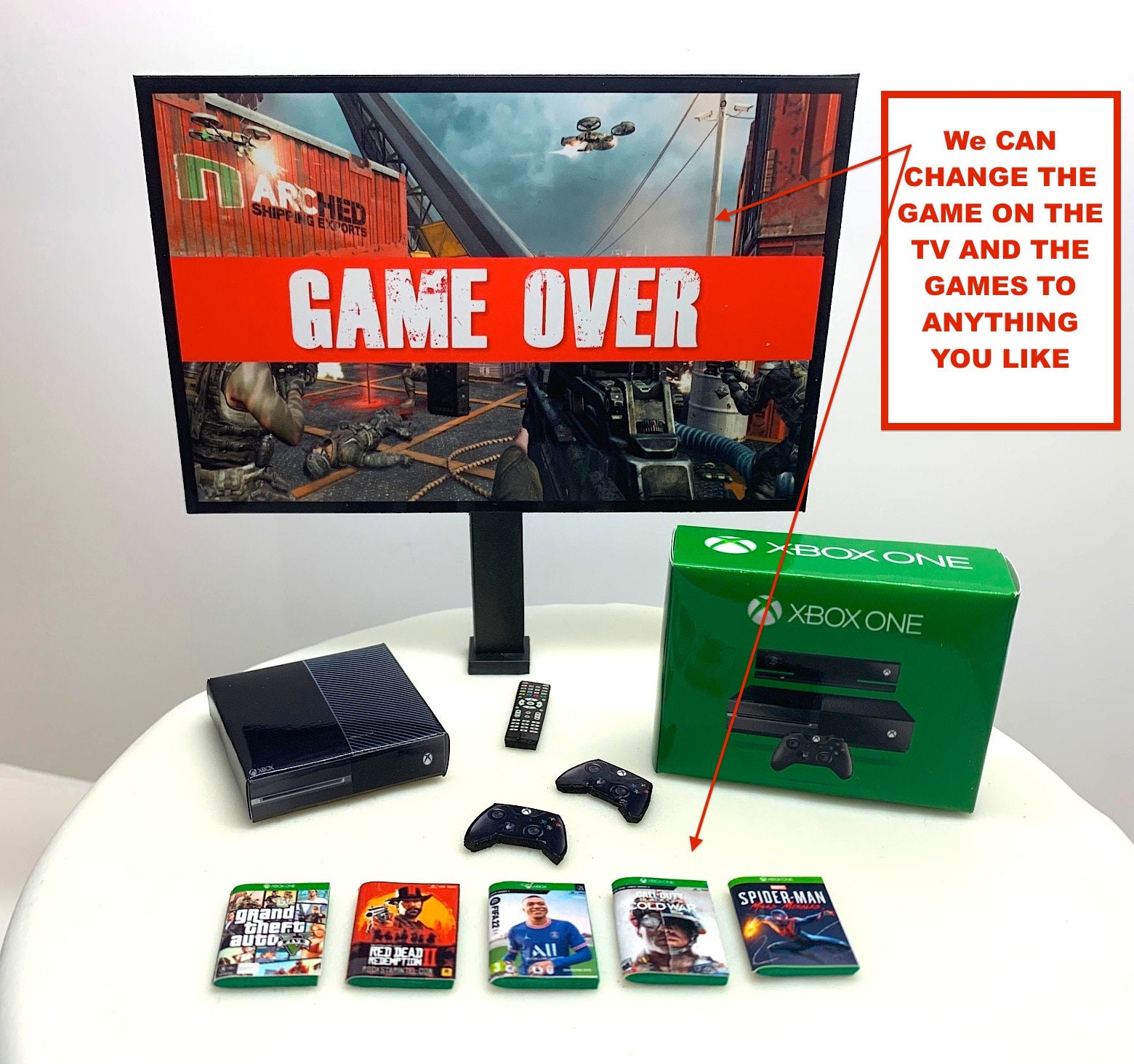 Novelty GAME OVER Wedding Cake Topper | Xbox Bundle + Customised TV ...