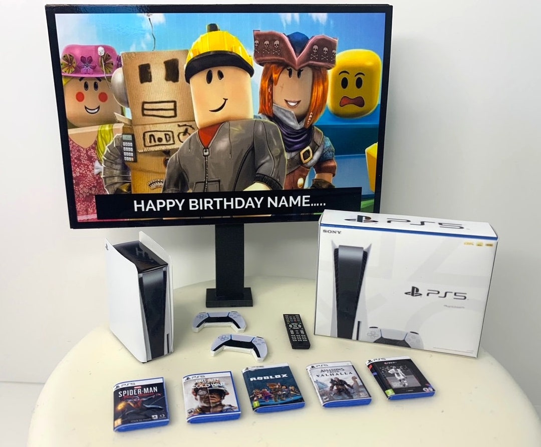 PERSONALISED MINECRAFT PS5 Cake Toppers | Customised TV | Childrens Cake  Toppers