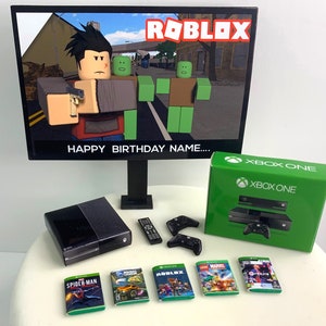 Topper torta per bambini personalizzato / Pacchetto Xbox One + immagine personalizzata e messaggio sulla decorazione della TORTA TV / compleanno
