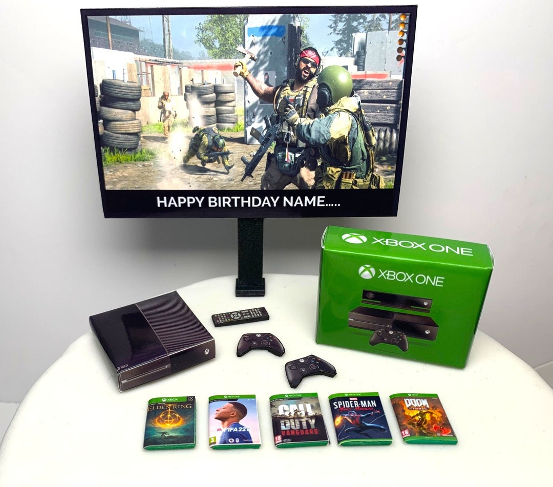 Personalised COD Cake Topper Xbox One Bundle Custom Image Message on