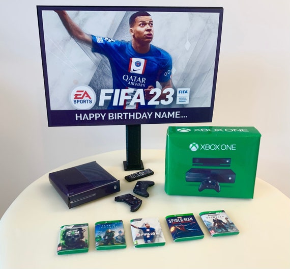 FIFA 23 Cake Topper Xbox One Bundle Custom Message & Image 