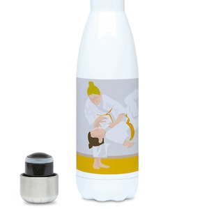 Insulated Woman judo water bottle gift to personalise for girl judo player or judoka coach or judo christmas gift or judo birthday gift