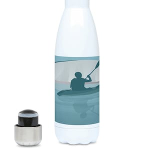 Canoe kayak water bottle gift to personalise for kayaker birthday or canoe kayak christmas gift or canoe kayak coach or father&#39;s day