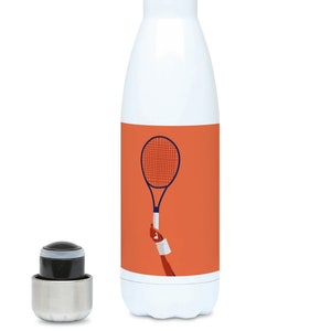 Tennis raquette water bottle gift to personalise for a tennisman or tennis player or tennis coach or tennis Christmas gift or birthday gift