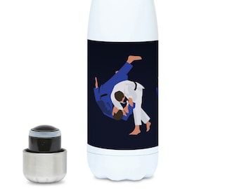 Judo water bottle gift to personalise for boy judo player or judoka coach or judo christmas gift or judo birthday gift or judo father gift