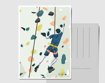 Climbing card for Climbing birthday card or Climber christmas card for Climbing friend or Climbing coach for Climbing art greeting card