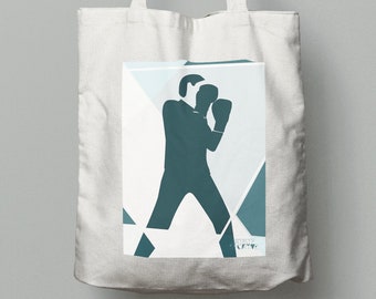 Male boxing Tote Bag, gift a boxer or boxing coach for a birthday or a christmas gift or father's day it is unique boxing present