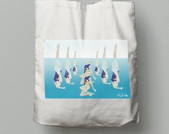 Synchronised swimming tote bag gift for synchronised swimmer birthday or synchronised swimmer christmas gift or swimming coach