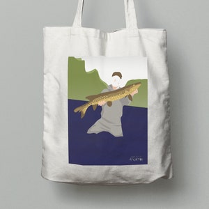 Angeln Einkaufstasche Geschenk für Fischer Spieler oder Fisch-Fan oder Angeln Geburtstagsgeschenk oder Angeln Weihnachtsgeschenk oder Angeln Vatertagsgeschenk