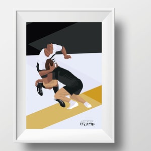 Rugby poster gift illustration for rugby player or rugby coach for rugby birthday gift or rugby christmas gift or rugby print art